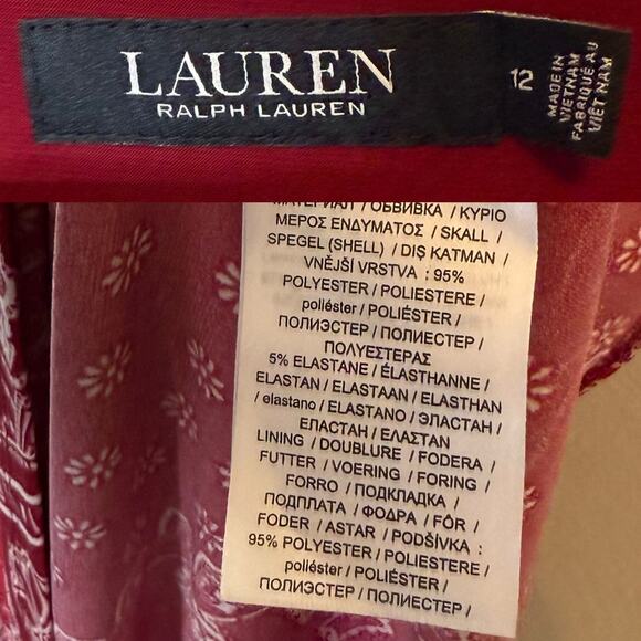 Lauren Ralph Lauren Bandana Print Jersey Knit Sleeveless Midi Dress Red size 12 - Picture 4 of 4